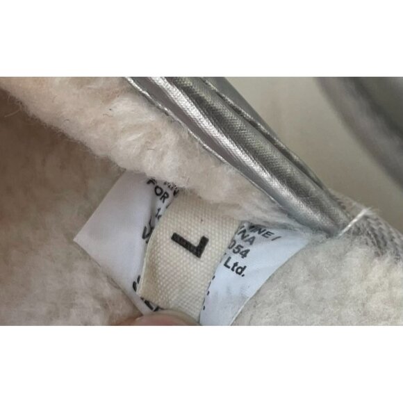 Maeve Puffy Platform Slippers Womens L 10 11 Silver Slip On Slide Puffer Quilted - Picture 11 of 13